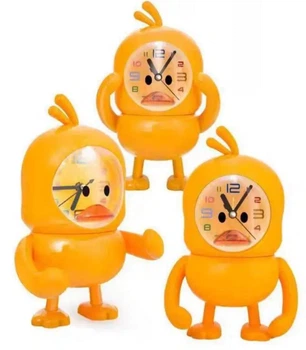 Часы детские с будильником ночником и копилкой Утка Little Duck желтый