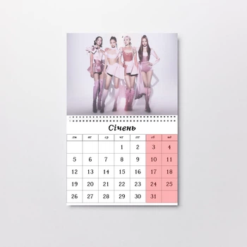 Календар на вініловому магніті Black Pink Блэк Пинк А4 (26872)