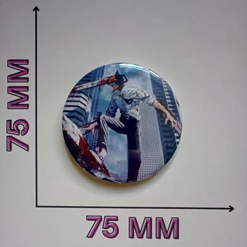 Значок Людина-бензопила Chainsaw Man 7,5 см (3804)
