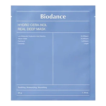 Маска гидрогелевая ночная с керамидами и пантенолом Biodance Hydro Cera-Nol Real Deep Sheet Mask BIODANCE, 1 шт