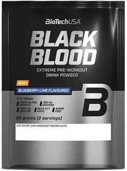Передтренувальний комплекс Biotech Black Blood NOX+ порошок 20 г Blueberry-Lime (5999076253814)