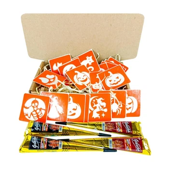 Набір для біотату "Хелловін — хна" set-halloween-henna 18 трафаретів 5х5 см