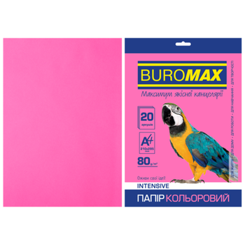 Папір офісний кольоровий A4 80г/м 20л INTENSIV малинов BUROMAX