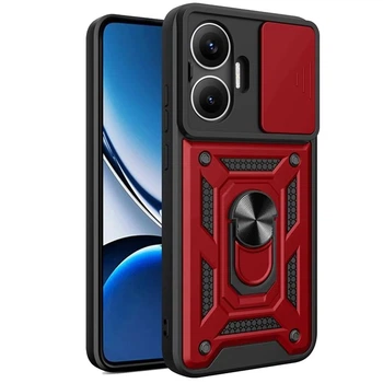 Чохол Fiji Camera Defence для Poco F7 бампер із захистом камери та підставкою Red