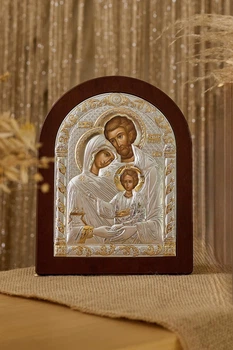 Срібна ікона Свята Родина (84125 5LORO) 17,5 *22.5 см