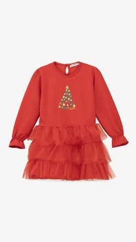 Сукня святкова з принтом для дівчинки Aura Style 1083 92 см Червоний shop (2000999330896)