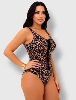 Женский купальник Sisianna 23941-4 коричневый 2XL