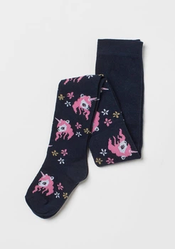 Колготки трикотаж хлопковый с принтом для девочки H&M My Little Pony 0619739-114 098-104 см (2-4 years) темно-синий