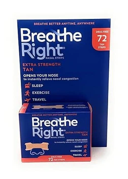 Носові смужки Breathe Right Extra Strength Tan 72 смужки для полегшення дихання