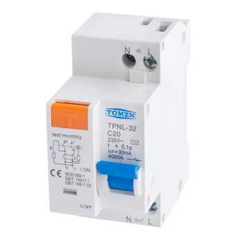 Дифференциальный автомат TOMZN TPNL-32 C20 / Устройство защитного отключения 20A