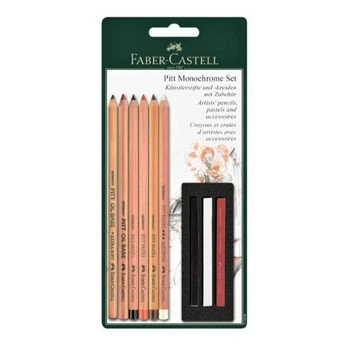 Набір олівців чорнографітних Faber-Castell "Pitt Monochrome Set" 9 предметів, блістер