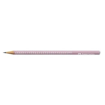 Олівець чорнографітний Faber-Castell Grip Sparkle, тригранний, корпус рожевий з блиском
