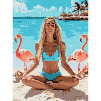 Картина по номерам Идейка Фламинговая йога, 30x40 см (KHO8630)
