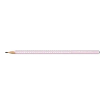Олівець чорнографітний Faber-Castell Grip Sparkle, тригранний, корпус рожевий металік з блиском