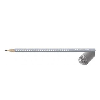 Олівець чорнографітний Faber-Castell Grip Sparkle, тригранний, корпус сірий