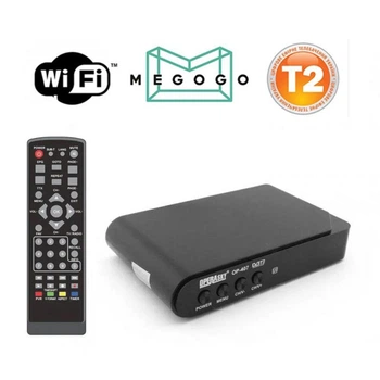 DVB-T2 тюнер з підтримкою Wi-Fi (USB), цифрова приставка до телевізора з пультом і функцією запису Operasky (OP4O7)