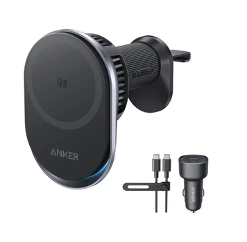 Автомобильный держатель Anker Prime MagSafe Qi2 25 Вт с охлаждением TEC и мощным магнитом для iPhone серии 17-12 (в комплекте адаптер 60 Вт)