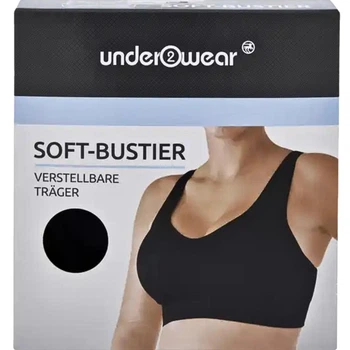 Жіночий топ-бюстьє Under2wear Soft чорний розмір L без кісточок
