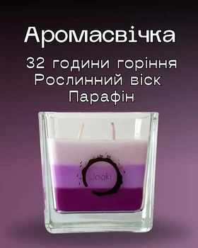 Аромасвеча стакан «Черничный чизкейк» 170 г, 32 часа горения, Экологичная ароматическая свеча для дома, Запах черничного чизкейка