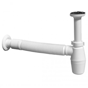 Сифон для умывальника AQUA FACTORY колбовый пластик впуск 1 1/4" белый 2634UA32GR