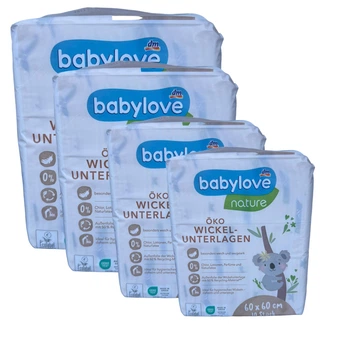 Набір з 4 упаковок по 10 штук (разом 40 штук) пелюшок для немовлят Babylove 60x60 см