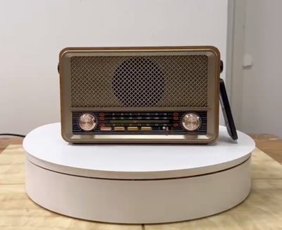 Радио на аккумуляторе - Bluetooth колонка с пультом управления Kemai Retro радиоприемник аккумуляторный (USB/TF/AUX) Коричневый