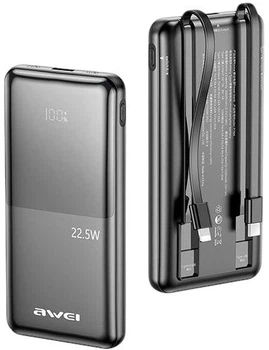УМБ Awei P76K 10000mAh 22.5W USB-C/Lightning Black (6954284009126)