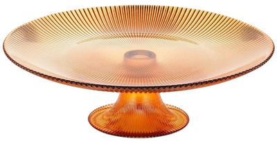 Підставка для торта Vilde скляна на ніжці Бурштинова 28 см (8721037043557)