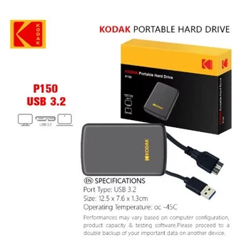 Наружный Portable Hard Drive USB Type-C 3.1 накопитель Kodak P150 500Gb для ПК Windows OTG Android Black