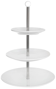 Patera Orion porcelanowa 3-piętrowa Biała 25.5 cm (8592381150631)