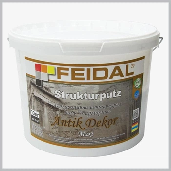 Декоративная акриловая штукатурка Feidal Strukturputz Antik Dekor maxi белая 10кг