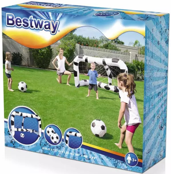 Надувні ворота Bestway 52058 + 2 м’ячі 213 × 122 × 137 см (6942138950267)