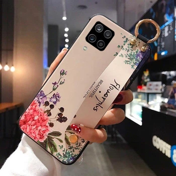 Силиконовый чехол для Samsung Galaxy M33 с ремешком-подставкой Flowerplus