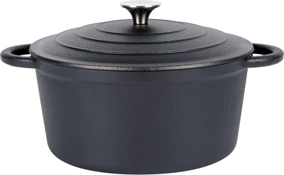 Каструля чавунна Vilde Cast Line з кришкою Чорна 3.9 л (5900670102286)