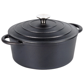 Каструля чавунна Vilde Cast Line з кришкою Чорна 2.6 л (5900670102279)