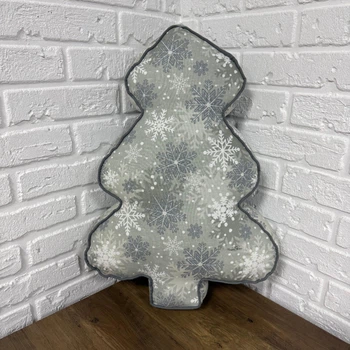 Подушка новогодняя Елка X-mas Snowflakes 45х60 см серая
