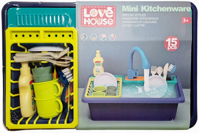 Кухонний набір для гри Swede мийка на батарейках з циркуляцією води та аксесуарами (5902496210961)