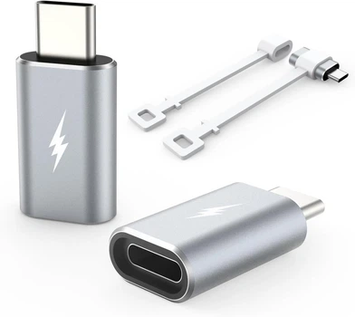 Адаптер TechMatte (2 шт) Lightning (F) - USB-C (M), быстрая зарядка, для iPhone/MacBook/iPad