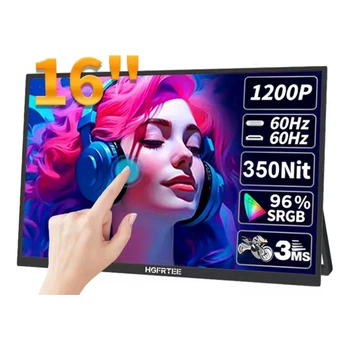 Монитор портативный с сенсорным экраном HGFRTEE 16" 16:10 96%sRGB 350Cd/m²