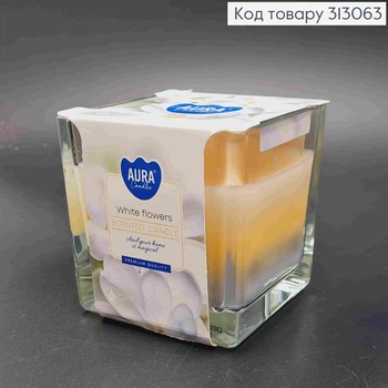 Аромасвечка в стакані WHITE FLOWERS 170 г/32год. BISPOL