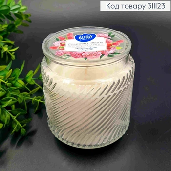 Аромасвеча в стакані AURA "Raspberry - Peony", 250 г/40 часов