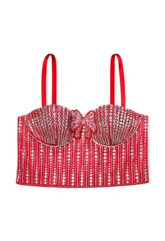 Бюстгальтер-бюстьє зі Стразами Victoria's Secret Dream Angels Lightly-Lined Embellished Bow Bustier Червоний S