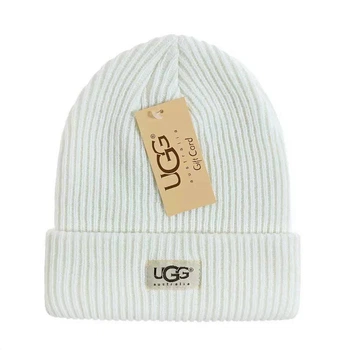 Женская зимняя шапка UGG Australia молочная, теплая вязаная шапка из Угг