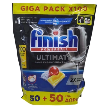 Таблетки Finish Ultimate Lemon для посудомийних машин 100 шт