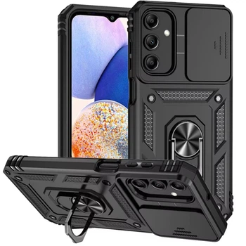 Противоударный чехол Camshield для Samsung Galaxy A36 с кольцом-держателем Черный