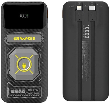 Powerbank Awei P77K 10000mAh 22.5W USB-C/Lightning Black (6954284011761)