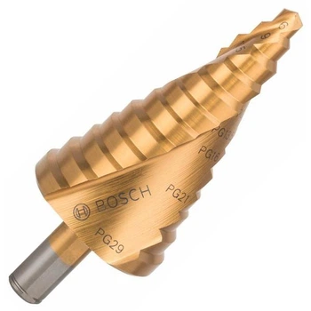 Ступенчатое сверло Bosch HSS-TiN 12 ступ. 6-37 мм, PG7–PG29 (2608587435)
