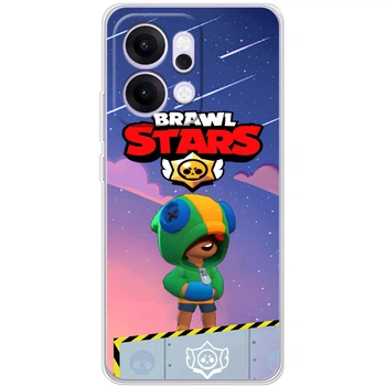 Силиконовый Чехол с Картинкой для OPPO Reno 14 Принт (Бравл Старс Леон, Brawl Stars Leon) (68322-ysm025)