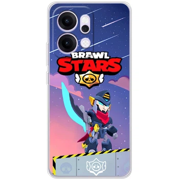 Силиконовый Чехол с Картинкой для OPPO Reno 14 Pro Принт (Бравл Старс Мортис, Brawl Stars Mortis) (68324-ysm019)