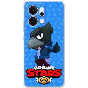 Силиконовый Чехол с Картинкой для OPPO Reno 14 Pro Принт (Бравл Старс Ворон, Brawl Stars Crow) (68324-ysm016)